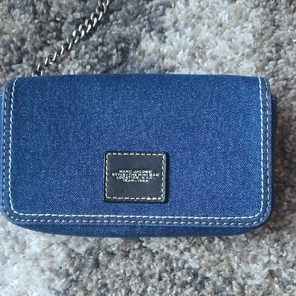 Marc Jacobs Denim Mini Crossbody with White Logo - Picture 5 of 8